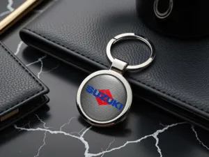 Suzuki Cool Keychains Modern Stainless Steel Look